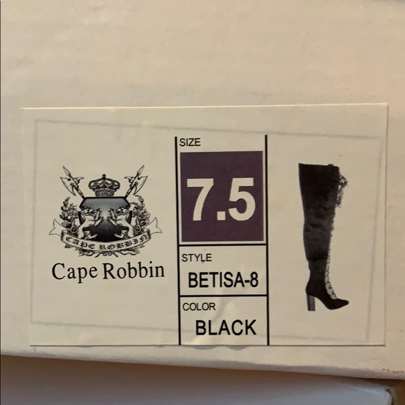 Black Suede Mid Thigh Heels - Picture 5 of 5